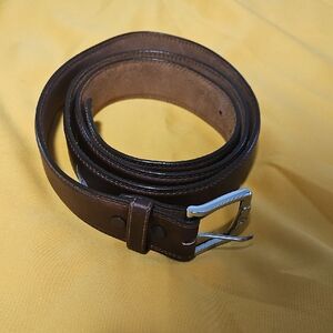 Source Unknown Dark Brown Leather Belt Size 54